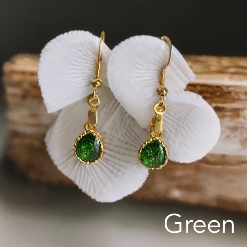 Green Teardrop Earrings