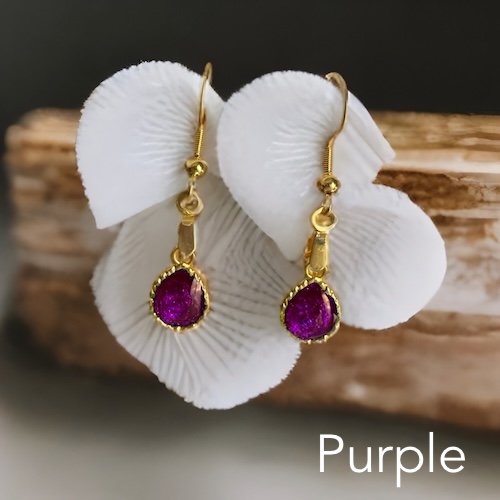 Purple Teardrop Earrings