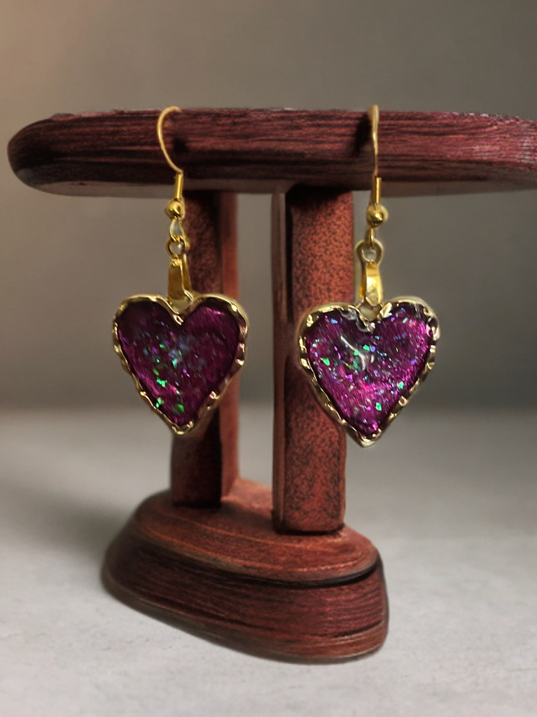 Glittery Pink Earrings