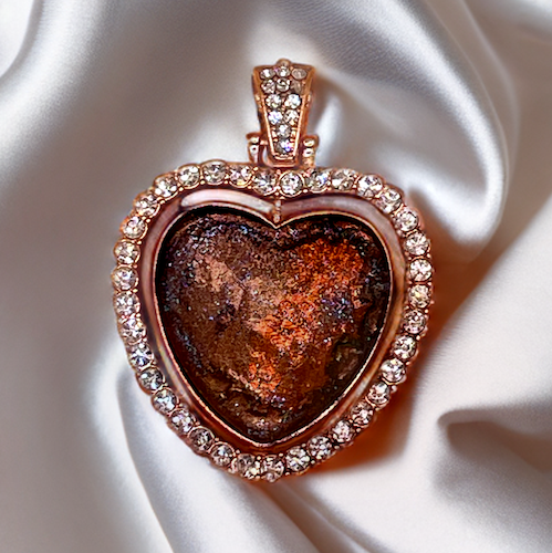 Orange Spinel Heart Pendant in Sterling Silver