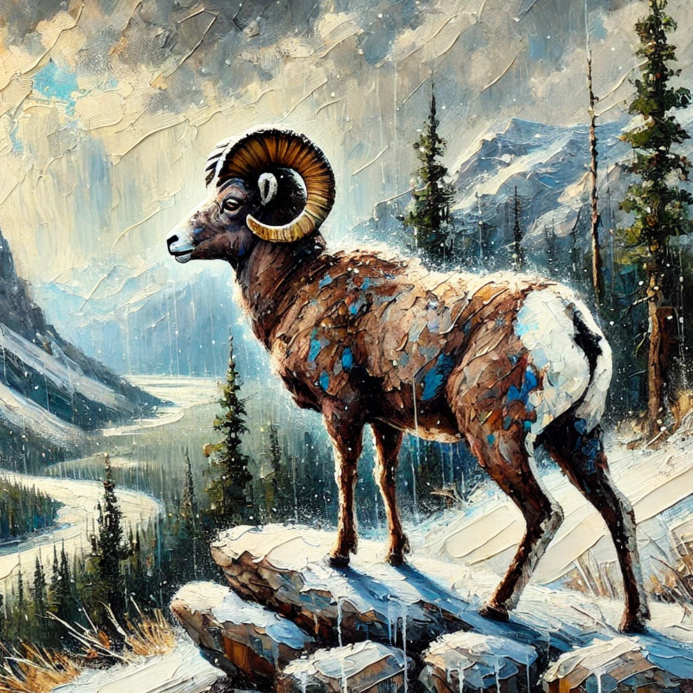 Ram standing on a cliff